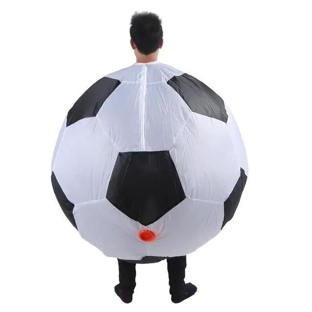 Alt view image 4 of 7 - Inflatable Soccer Costume Adult, Blow Up Soccer Ball Costume with Air Blower for Party, Interactive Funny Outfit for Halloween Christmas Birthday, Polyester Unisex Cosplay Dress