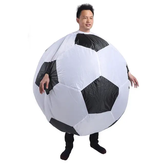 Alt view image 5 of 7 - Inflatable Soccer Costume Adult, Blow Up Soccer Ball Costume with Air Blower for Party, Interactive Funny Outfit for Halloween Christmas Birthday, Polyester Unisex Cosplay Dress