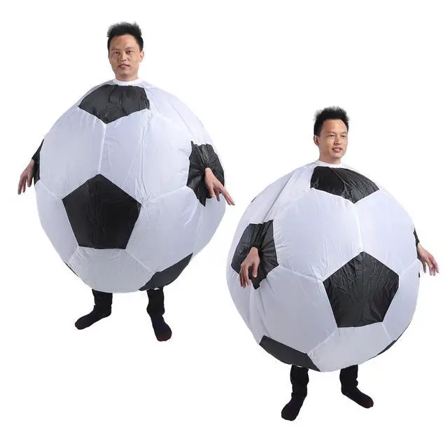 Alt view image 7 of 7 - Inflatable Soccer Costume Adult, Blow Up Soccer Ball Costume with Air Blower for Party, Interactive Funny Outfit for Halloween Christmas Birthday, Polyester Unisex Cosplay Dress