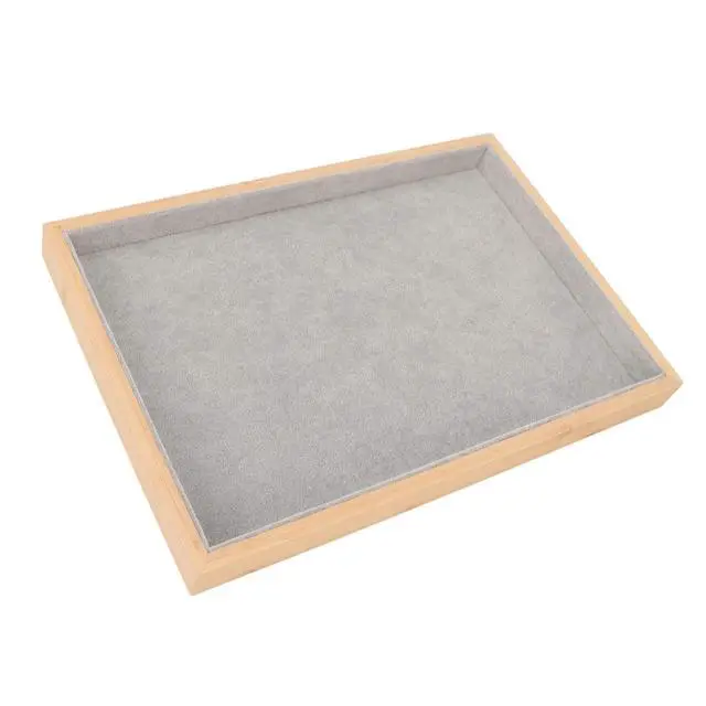 Alt view image 2 of 7 - Multipurpose Wood Jewelry Tray Lightweight Durable Drawer Organizer for Brooches Bracelets Rings for Organizing Jewelry (Grey)
