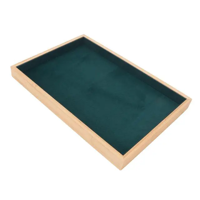 Alt view image 7 of 7 - Multipurpose Wood Jewelry Tray Lightweight Durable Drawer Organizer for Brooches Bracelets Rings for Organizing Jewelry (Green)