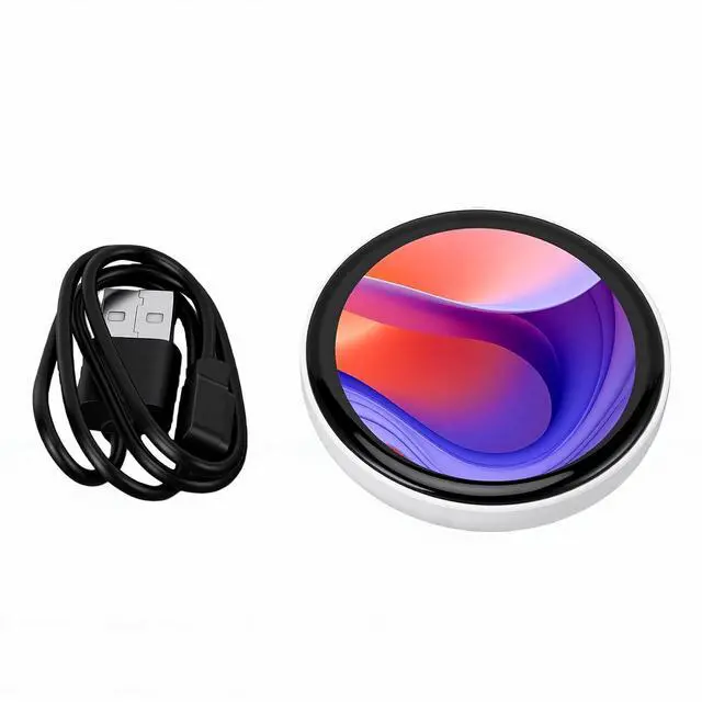 Alt view image 7 of 7 - Digital Badge Pin with 1.85" HD Touch Screen, Electronic Badge with Bluetooth 6.0 App Control, LED Mood Badges Display for Images & GIFS, Wearable Digital Pin for Backpack (White)