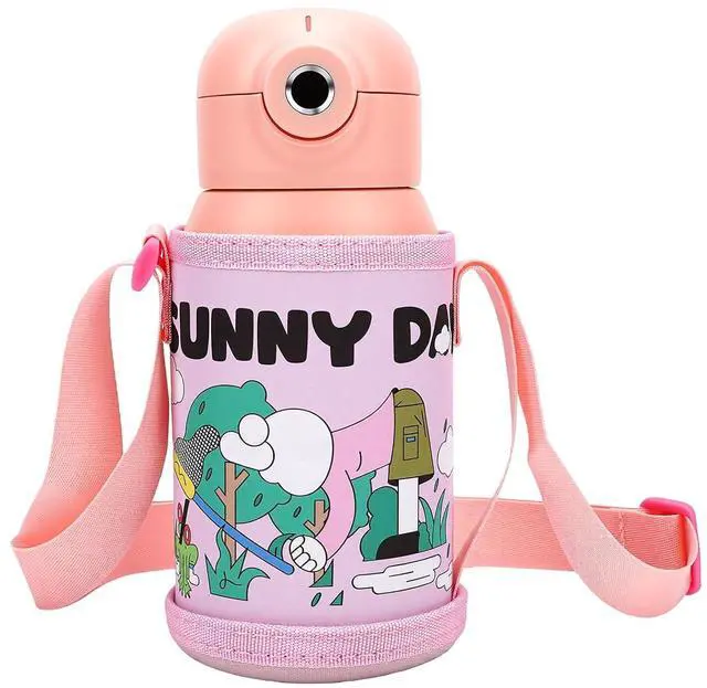 Main image of Fingerprint Unlockable Insulated Water Bottle, 500ml Stainless Steel Vacuum Insulated Cup, IPX7 Magnetic Charging, for Kids