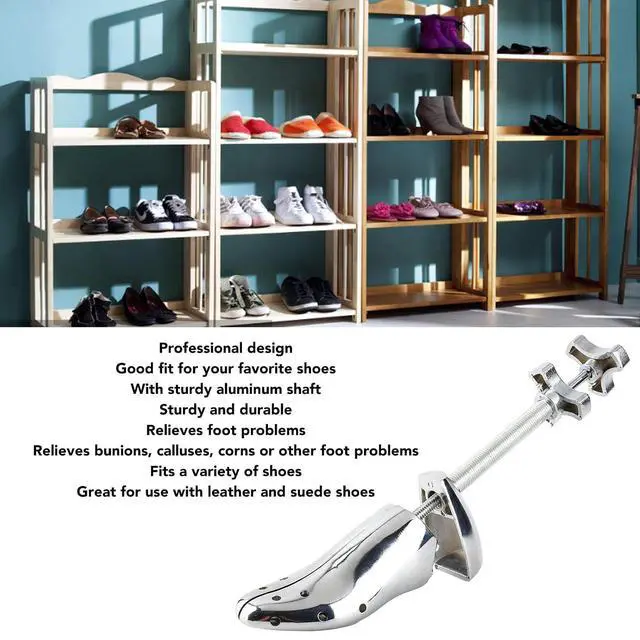 Alt view image 3 of 7 - Aluminum Alloy Shoe Stretcher Professional Shoe Trees Widener Expander, Relieves Calluses and Foot Problems, for Tennis Shoes and Boots (Double Plate Men Flat Heel)