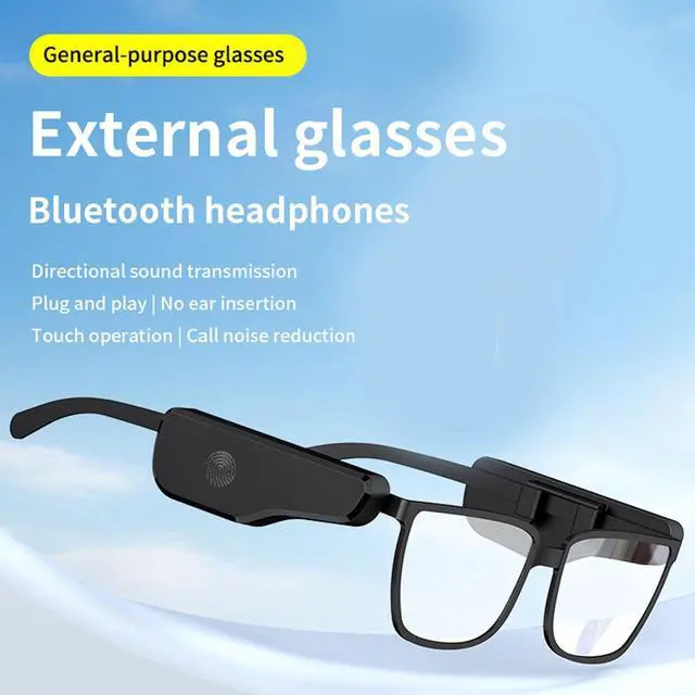 Alt view image 2 of 7 - Open Sound External Glasses Bluetooth Headphones, Wireless with 8 Hour Playtime and Low Power Consumption, for Sports and Outdoor Use