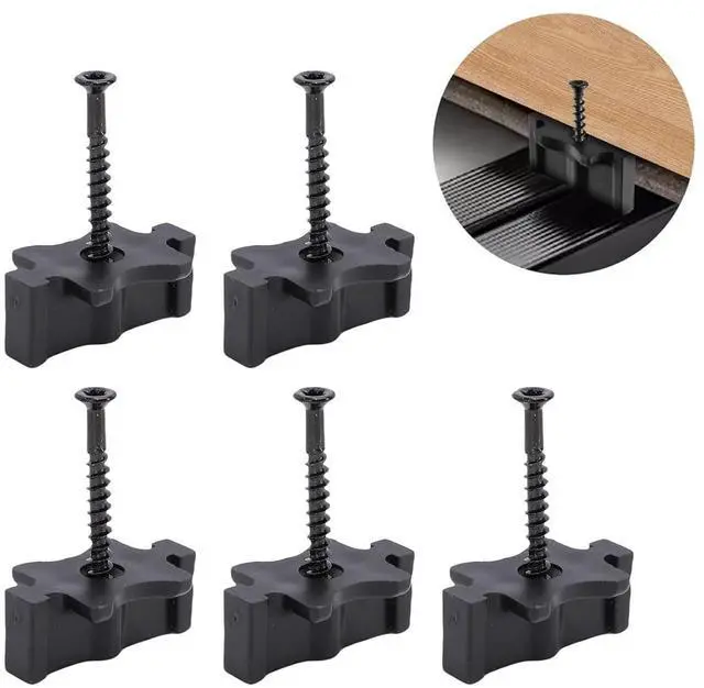Alt view image 3 of 7 - 100 Pcs Composite Deck Fastener, ABS Plastic with Stainless Steel Screws, Hidden Decking Clips System for 50 SQ.FT.
