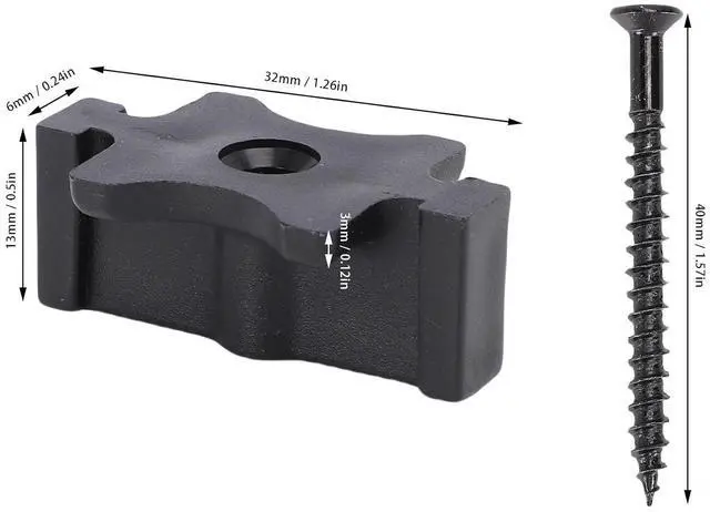 Alt view image 6 of 7 - 100 Pcs Composite Deck Fastener, ABS Plastic with Stainless Steel Screws, Hidden Decking Clips System for 50 SQ.FT.