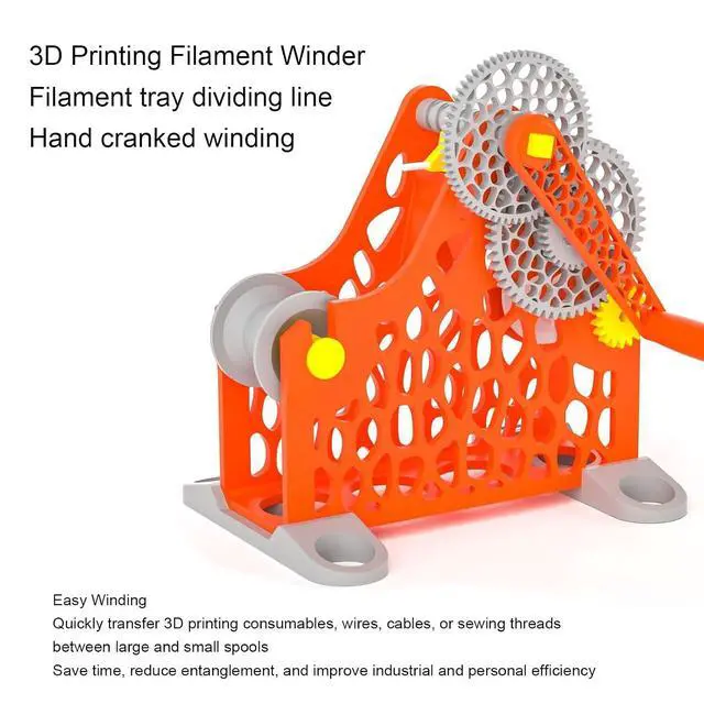 Alt view image 2 of 7 - 3D Printer Filament Respooler Quick Winding 1kg Detachable Design for Welding and Daily Crafts Filament Spool Rewinder