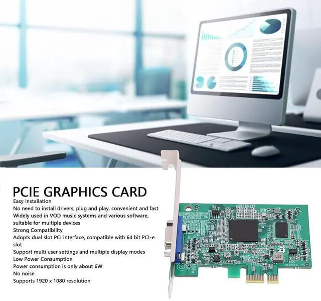 Alt view image 2 of 7 - Desktop Computer PCIe Graphics Card 512MB VGA, Video Card Support X79 X99 Motherboard