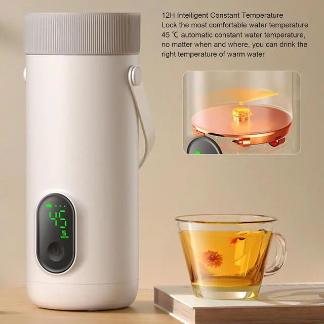 Alt view image 2 of 7 - Travel Electric Kettle, 350ml Cordless USB Fast Boiling Stainless Steel, Portable Hot Water Boiler, for Tea Coffee