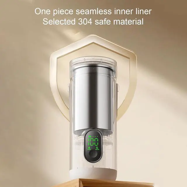 Alt view image 7 of 7 - Travel Electric Kettle, 350ml Cordless USB Fast Boiling Stainless Steel, Portable Hot Water Boiler, for Tea Coffee