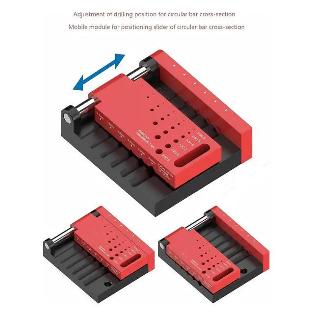 Alt view image 3 of 7 - YUEHISY Round Rod Center Drill Locator, Portable Drill Jig for Accurate Borehole Positioning, for Model Building Wood Crafting DIY