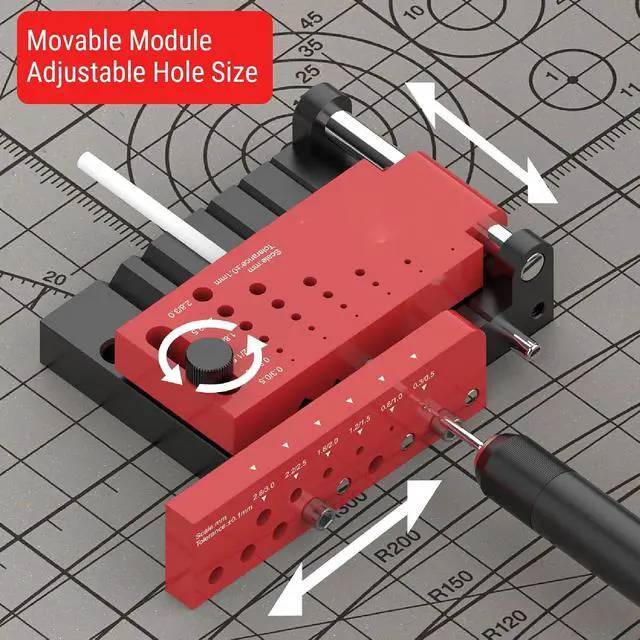 Alt view image 4 of 7 - YUEHISY Round Rod Center Drill Locator, Portable Drill Jig for Accurate Borehole Positioning, for Model Building Wood Crafting DIY