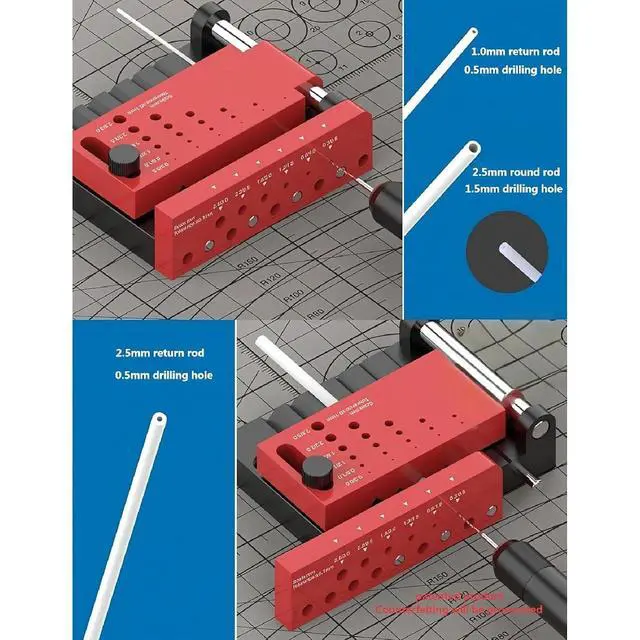 Alt view image 5 of 7 - YUEHISY Round Rod Center Drill Locator, Portable Drill Jig for Accurate Borehole Positioning, for Model Building Wood Crafting DIY