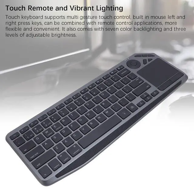Alt view image 5 of 7 - Wireless Touch Keyboard, 2.4G Bluetooth Dual Mode Gaming Keyboard with Touchpad, 7 Color Backlight, Multimedia Hotkeys, for Multi Device