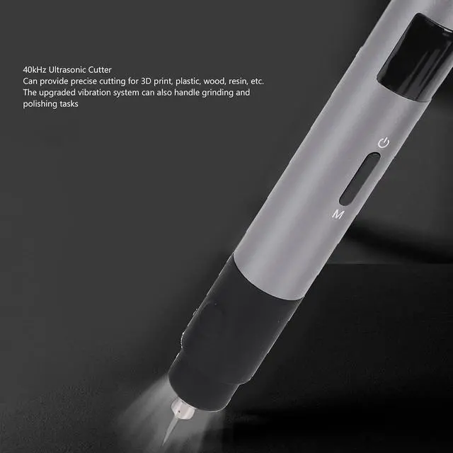 Alt view image 2 of 7 - Ultrasonic Cutter, 40KHz with Safety Lock, Focused LED Light, Handheld for Precise Cutting Polishing, for 3D Printing Plastic Wood Resin Projects