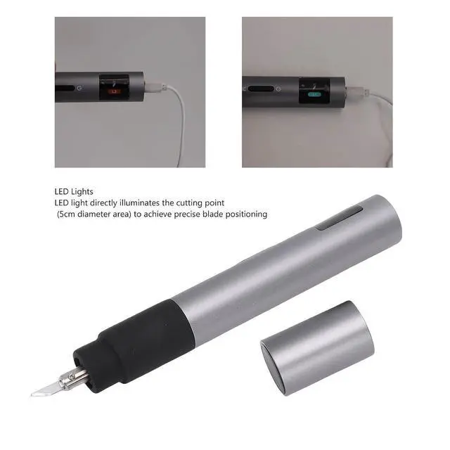 Alt view image 3 of 7 - Ultrasonic Cutter, 40KHz with Safety Lock, Focused LED Light, Handheld for Precise Cutting Polishing, for 3D Printing Plastic Wood Resin Projects