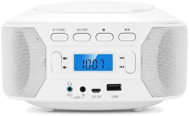 Main image of Portable CD Player, Bluetooth Handheld Compact Home Music Player with Top Loading, FM Radio USB AUX Input, Easy to Use (US Plug)