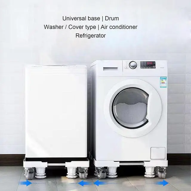 Alt view image 4 of 7 - Fridge Stand Mobile Base, Adjustable Furniture Mover, 4 Locking Wheels & Support Feet, 180KG Load Bearing for Refrigerator Dryer