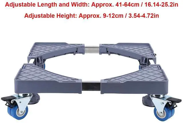 Alt view image 6 of 7 - Fridge Stand Mobile Base, Adjustable Furniture Mover, 4 Locking Wheels & Support Feet, 180KG Load Bearing for Refrigerator Dryer