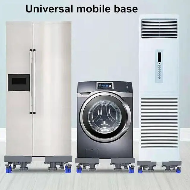 Alt view image 7 of 7 - Fridge Stand Mobile Base, Adjustable Furniture Mover, 4 Locking Wheels & Support Feet, 180KG Load Bearing for Refrigerator Dryer