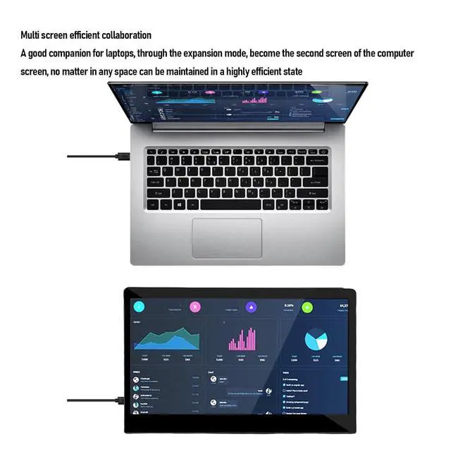 Alt view image 3 of 7 - Portable Monitor 11.6", 2.5K 120Hz FHD Touchscreen Built in Speakers, Multimedia Interface, Second External Screen, for Laptop PC