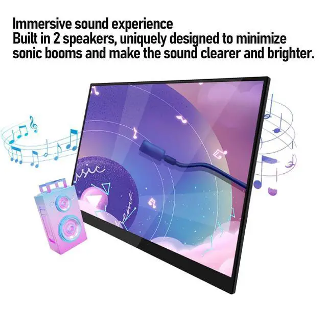 Alt view image 6 of 7 - Portable Monitor 11.6", 2.5K 120Hz FHD Touchscreen Built in Speakers, Multimedia Interface, Second External Screen, for Laptop PC