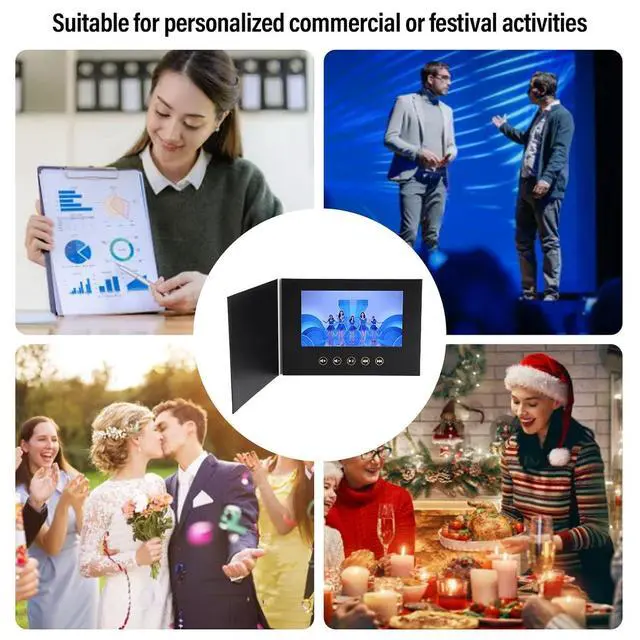 Alt view image 4 of 7 - 7in Video Greeting Card, HD Electronic Digital Brochure, Type C Charging & Auto Playback, for Weddings Birthday Christmas Business