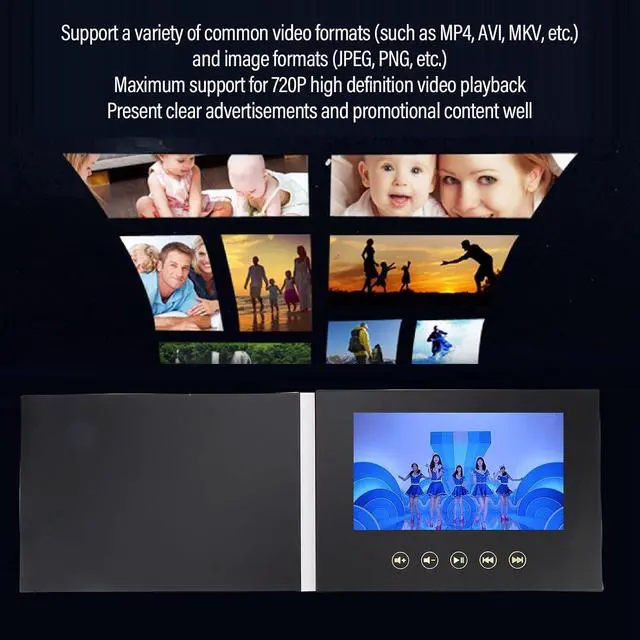 Alt view image 3 of 7 - 7in Video Greeting Card, HD Electronic Digital Brochure, Type C Charging & Auto Playback, for Weddings Birthday Christmas Business
