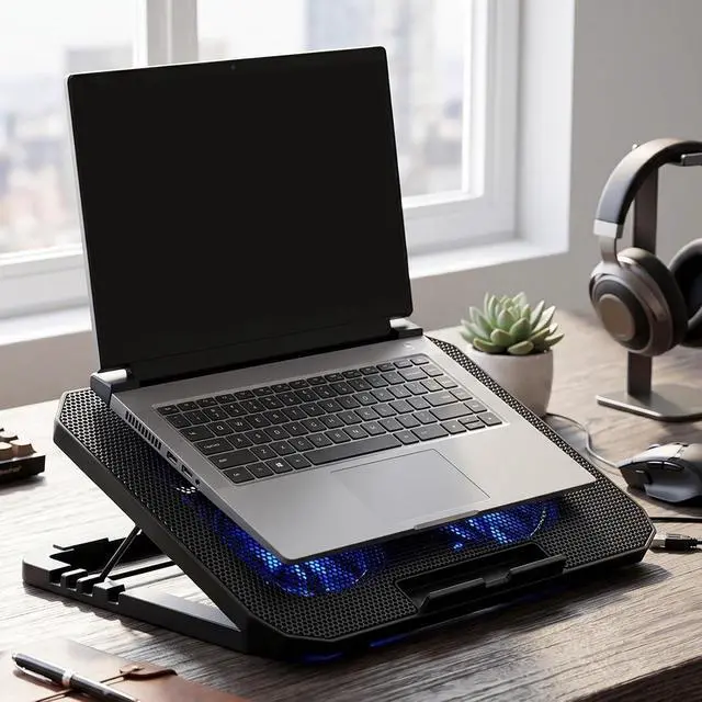 Alt view image 6 of 7 - Laptop Cooling Stand, Dual Fan, for 12 to 17 Inch