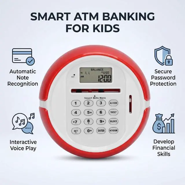Alt view image 3 of 7 - ATM Piggy Bank, Electronic Money Bank