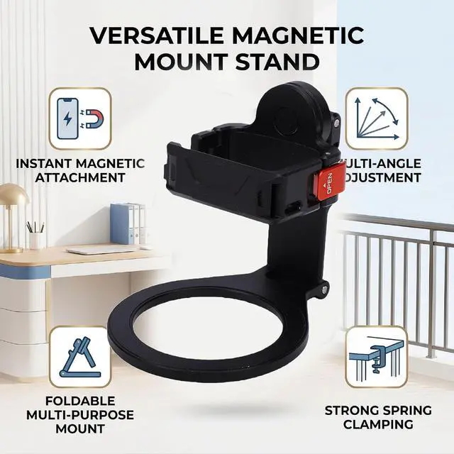 Alt view image 3 of 7 - Magnetic Mount Stand, Foldable Multi Purpose Mount