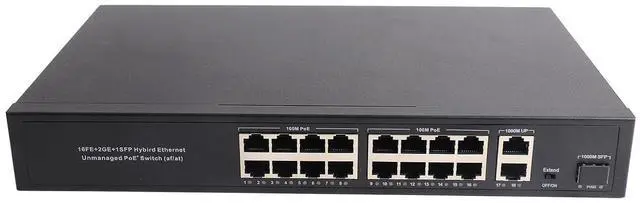 Main image of Ethernet Switch, 16 Port 10/100M Gigabit Uplink (US Plug)