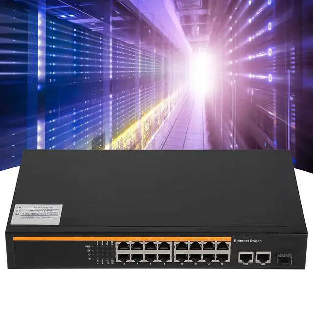 Alt view image 4 of 7 - Ethernet Switch, 16 Port 10/100M Gigabit Uplink (US Plug)