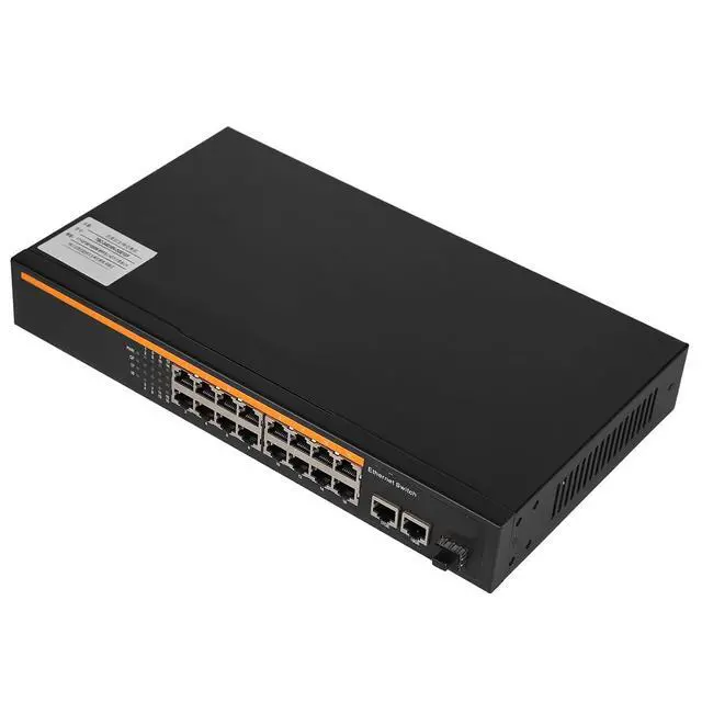 Alt view image 6 of 7 - Ethernet Switch, 16 Port 10/100M Gigabit Uplink (US Plug)