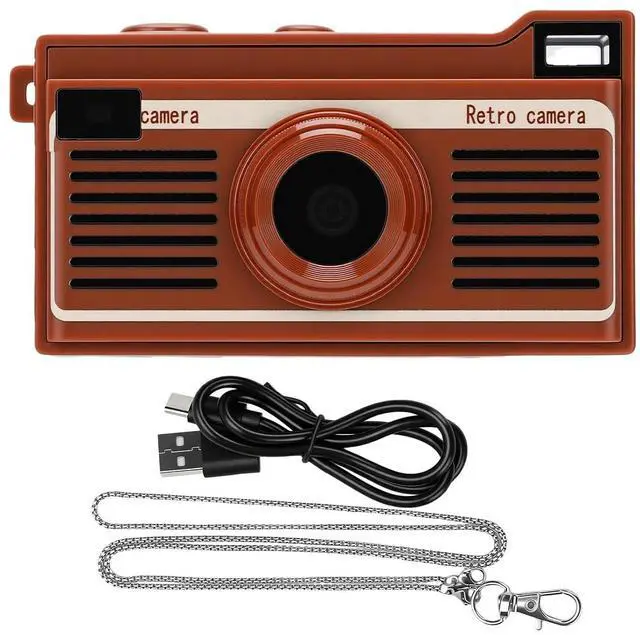 Main image of Keychain Camera, Retro Digital Camera, 2K Video, 12MP (Brown)