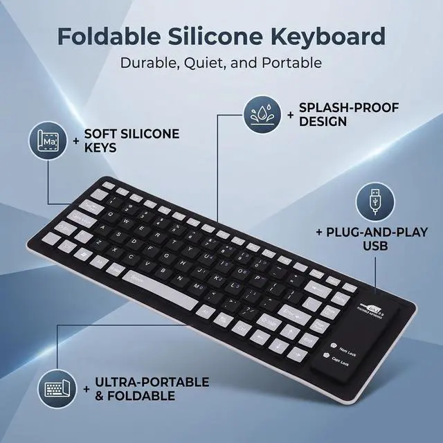 Alt view image 2 of 7 - Foldable Silicone Keyboard, 88 Keys, USB Wired