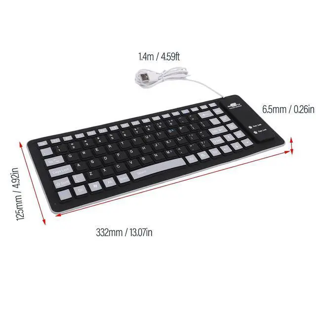 Alt view image 7 of 7 - Foldable Silicone Keyboard, 88 Keys, USB Wired