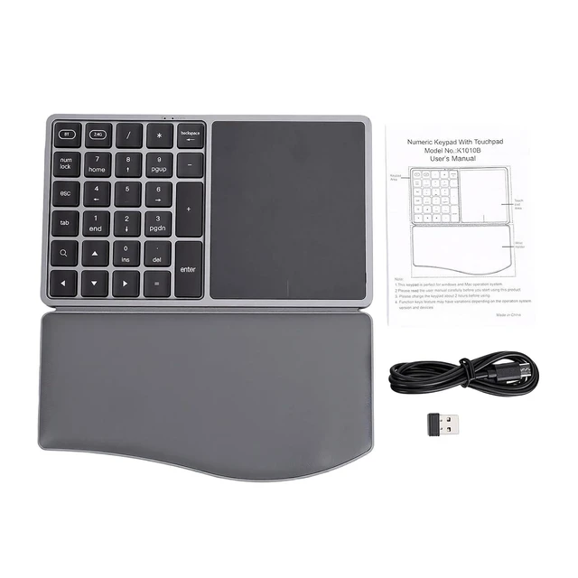 Alt view image 7 of 7 - Wireless Numeric Keypad with Touchpad (Deep Gray)