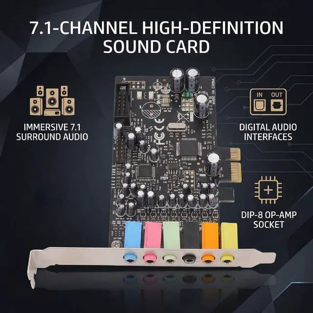 Alt view image 2 of 7 - PC Stereo Surround Audio Adapter with CM6212 Chip