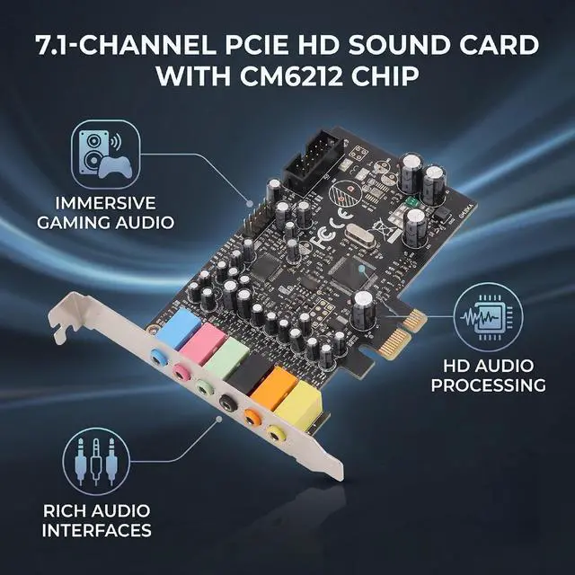 Alt view image 4 of 7 - PC Stereo Surround Audio Adapter with CM6212 Chip