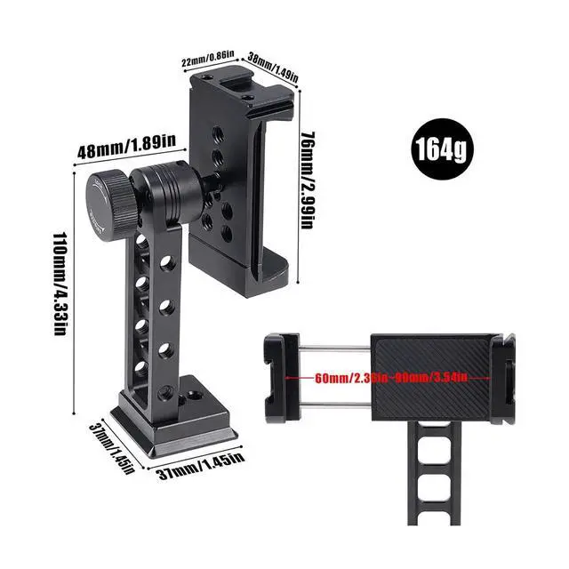 Alt view image 7 of 7 - Phone Tripod Mount, Arca Dovetail Base, 360 Ball Head