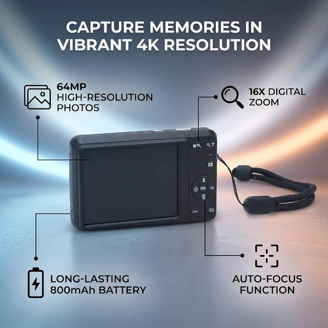 Alt view image 2 of 7 - Compact 4K Video Camera 64MP