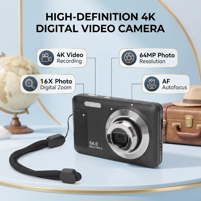 Alt view image 4 of 7 - Compact 4K Video Camera 64MP
