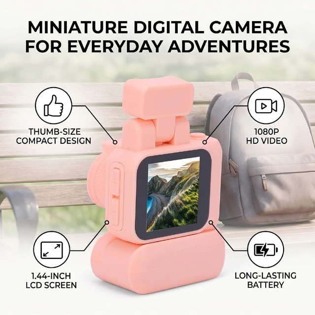 Alt view image 2 of 7 - Vintage Mini Digital Camera (Pink)