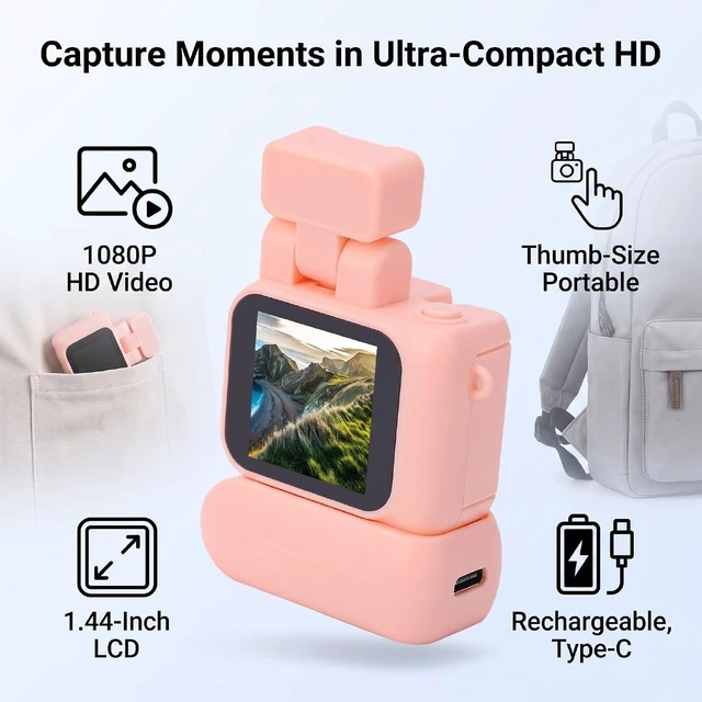 Alt view image 4 of 7 - Vintage Mini Digital Camera (Pink)