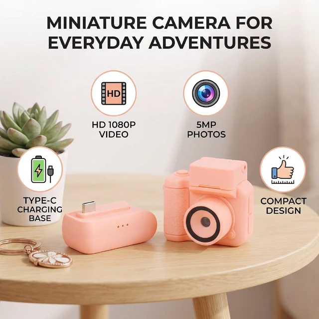 Alt view image 3 of 7 - Vintage Mini Digital Camera (Pink)