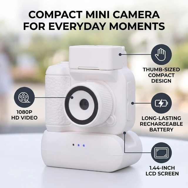 Alt view image 2 of 7 - Vintage Mini Digital Camera (White)