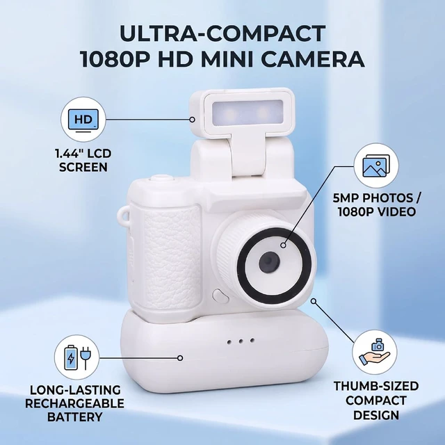 Alt view image 3 of 7 - Vintage Mini Digital Camera (White)