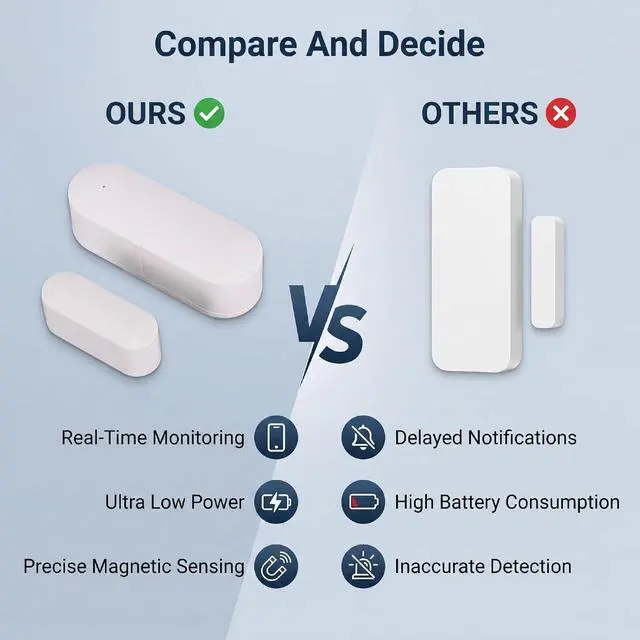 Alt view image 3 of 7 - Door Sensor Magnetic Alarm, Wireless Door Alarm